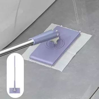 Не требующую мытья швабру. Легко заменяемую швабру для полотенец для лица с небольшим зажимом. Вращающаяся на 360° швабра с автоматической заменой ткани для небольших промежутков. фиолетовый