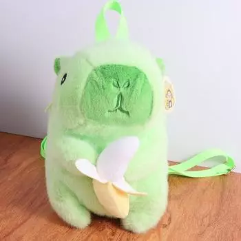 Не тревожная кукла Capibara школьная сумка большой емкости Kawaii рюкзак для улицы зелёный