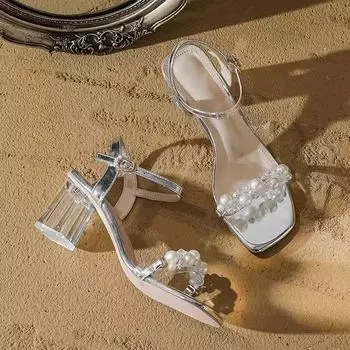 Не устали от высоких каблуков 2024 лето новый французский женский темперамент супер фея толстый каблук универсальный слово с сандалиями женщины 35