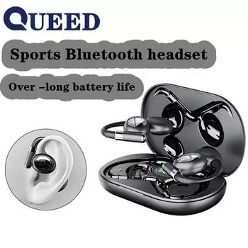 Не вставляйте в ухо Bluetooth-гарнитуру, открытую беспроводную подвесную гарнитуру с длительным сроком службы батареи, спортивную гарнитуру для бега без костной проводимости чёрный