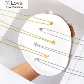 Не выцветает Нержавеющая сталь Звезда Кулон Ожерелье Крошечные ошейники В Форме Сердца Богемия Чокер Для Женщин Оптовая Продажа Модных Ювелирных Изделий