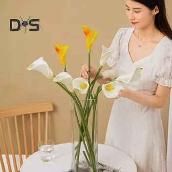 Не выцветающее искусственное растение, привлекающее внимание, необычный обжимной цветок-имитация каллы пурпурно красный