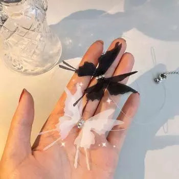 Не вызывает аллергии, привлекательный, универсальный, колье-бабочка, украшение на шею, цепочка, сексуальное чёрный