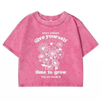 Не забывайте давать себе время на рост Футболка с надписью Женская хлопковая одежда Ретро модная футболка Топ Повседневные футболки M