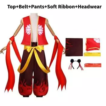 Ne Zha 2 Cosplay Costumes Full Set Childrens Mens Womens Performances Retro Soft Ribbon,120 Child