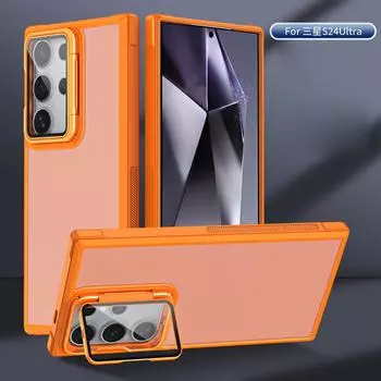 Не желтеющий чехол-держатель-подставка для Samsung Galaxy S24 Ultra S23 Fe Plus 5G S24Ultra S23Fe S24Plus S23Ultra Hybrid, акриловый чехол для телефона, аксессуары S24 чёрный