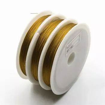 Неэластичная стальная проволока с мягким пластиковым покрытием, свинцовые бусины, свинцовый штифт, ожерелье из тонкой стальной проволоки, браслет из стальной проволоки, материал для аксессуаров для DIY 0.38 mm, steel wire золотой