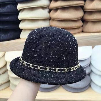 Neardf Ins шикарная летняя дышащая пряжа с блестками, модная цепочка, женская кепка от солнца, женская пляжная шляпа для отдыха head size 57cm