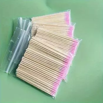 Неароматизированные ватные палочки 10 см (3,94 дюйма) с заостренными многоцелевыми деревянными палочками для бережного снятия макияжа и портативного средства для снятия лака с ногтей 100pcs