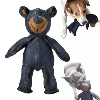 Небьющаяся игрушка для собак-медведей для агрессивных любителей жевать, прочная жевательная игрушка для собак крупных пород, прочная плюшевая пищащая игрушка темно-синий