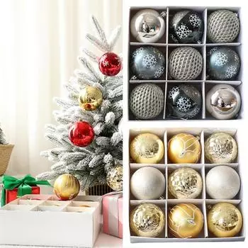 Небьющиеся елочные шары, мерцающие подвесные украшения для праздников, стильные праздничные украшения для окон дома золотой