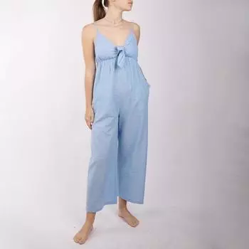 Небесно-голубой комбинезон стеллиа с бантом Женский LA PETITE ETOILE S бледно-синий