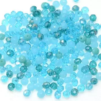 Небесно-голубой разноцветный 145/50 шт. Rondelle Австрия граненый кристалл кварцевые подвески бусины свободные бусины-разделители для самостоятельного изготовления ювелирных изделий Dia 4mm 145PCS синий