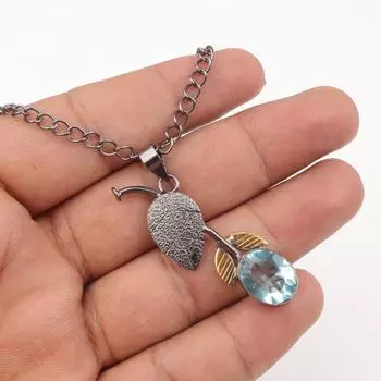 Небесно-голубой топаз драгоценный камень 925 стерлинговое серебро ювелирные изделия камень декабря кулон PP-55-14