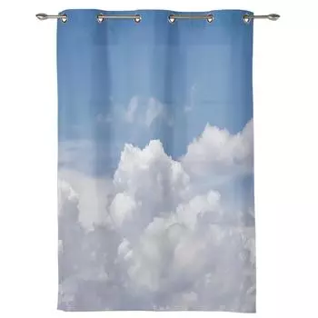 Небесные облака белые шторы для спальни гостиной оконные шторы жалюзи кухня домашний декор шторы 135W x 60H(cm) x1