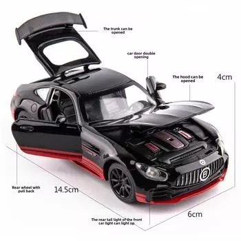 Небесный Орел 1:32 Lambo GT Alloy Pull-Back Supercar Модель со светом и звуком