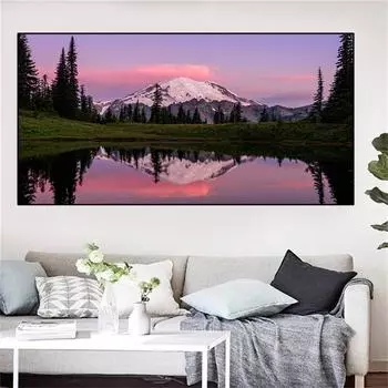 Небо, ледяные горы, луга, природный пейзаж, закат, холст, живопись, постеры и принты, настенные художественные фотографии, домашний декор, без рамки 20*40cm