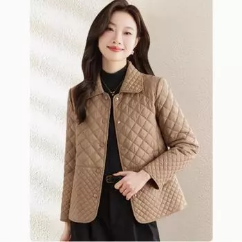 Небольшая куртка с ароматом для женщин Ранняя весна и осень Новая осенняя одежда Тонкое пуховое хлопковое пальто Хлопковая куртка Осень и зима M