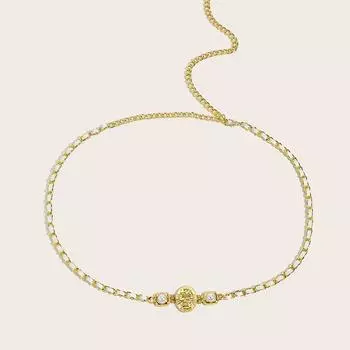 Небольшая металлическая цепочка на талию с ароматом и украшением для юбки, тонкий пояс-цепочка на пояс чёрный