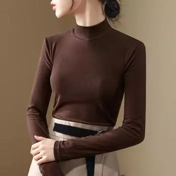 Небольшая отдельная рубашка из бархата кофейного цвета для женщин, новая нижняя одежда с длинными рукавами, модная теплая куртка на осень и зиму S