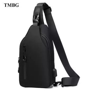 Небольшая практичная мужская нагрудная сумка, износостойкая, водонепроницаемая, мужская сумка-мессенджер Oxford, удобная, с зарядкой через USB, сумка на одно плечо, сумка через плечо синий