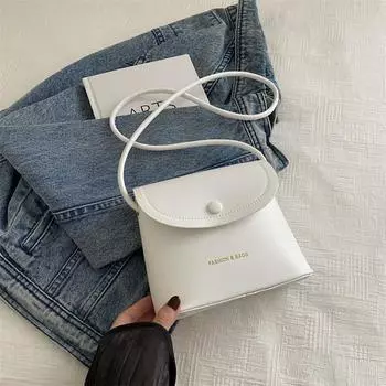 Небольшая сумка, женская, универсальная, летняя, сумка-мессенджер через плечо, трендовая, текстурная сумка-ведро белый