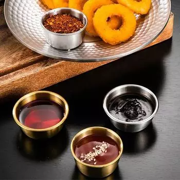 Небольшая тарелка для приправ из нержавеющей стали 304, кухонная чаша для соуса, миска для кетчупа, тарелки для закусок, суши, уксус, соевый соус, блюдце 2