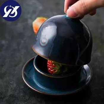 Небольшая тарелка для соуса с крышкой, коробка для масла, сыра, приправа, керамическая посуда, десертная закуска, уксусная тарелка