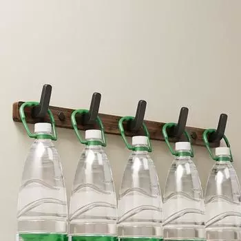 Небольшая вешалка для одежды из орехового дерева с 5 крючками, прочная, несущая, простая в установке, настенная, прочная, деревянная вешалка для курток, крючок для полотенец S чёрный