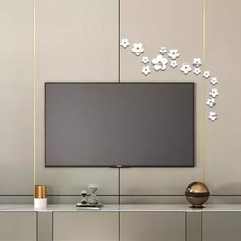 Небольшие наклейки на стену в виде свежего цветка для зеркала, спальни, теплой комнаты, украшения стены, самоклеящиеся акриловые креативные наклейки на стену