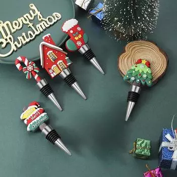 Небольшие подарки Рождественские подарки Вечеринки Подарки для вечеринок Рождественские елки Запечатанные свежесть Винные пробки Открывалка для бутылок зелёный