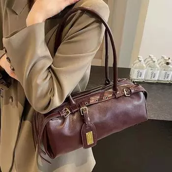 Небольшие поясные сумки из кожи через плечо для женщин, новые ретро-сумки через подмышку, трендовые простые сумки-портфели