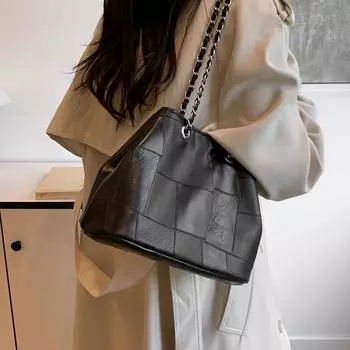 Небольшие сумки через плечо из кожи с плетением для женщин 2024 года, зимняя корейская мода, женская сумка-ведро, женские сумки и кошельки коричневый