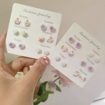 Небольшие свежие серьги-гвоздики из серебра 925 пробы в виде цветка, изысканный универсальный комплект из милых сережек карамельного цвета для женщин на лето