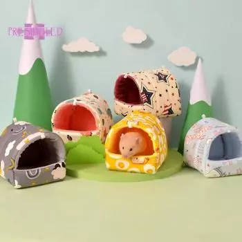 Небольшое гнездо для домашних животных, прочный, удобный, большой полузакрытый домик для морской свинки — товары для домашних животных M бежевый