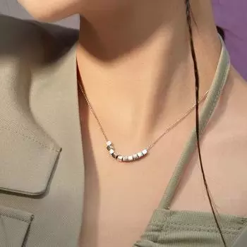 Небольшое квадратное ожерелье с подвеской для женщин, модные ожерелья из стерлингового серебра 925 пробы, подарок для подруги на день рождения, вечерние украшения 45cm