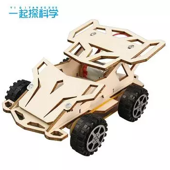 Небольшое производство DIY полноприводный маленький гоночный автомобиль для учащихся начальной и средней школы сборка STEM-образования научный эксперимент обучение древесина