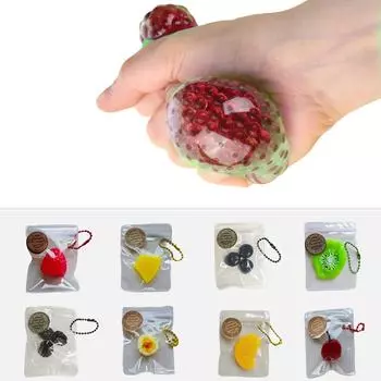 Небольшой антистрессовый сжимаемый фруктовый мешок из мягкого эластичного материала TPR, портативный аксессуар для ежедневного использования в офисе и дома C