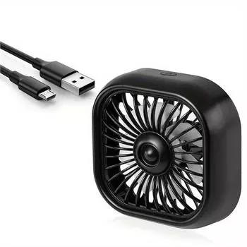 Небольшой автомобильный вентилятор, Автомобильные аксессуары, Маленький большой USB-вентилятор с одной головкой, Ослепительный автомобильный вентилятор чёрный