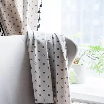 Небольшой цветочный принт с ромашками, занавеска для окна, простая, современная, из хлопка и льна, для эркера, для дома, гостиной, полузатеняющие крючки 150x160cm&Hooks