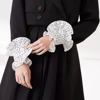 Небольшой горошек оборка поддельный рукав темперамент рукав-фонарик украшение грибок край поддельный манжет белый