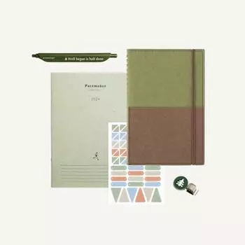 Небольшой канцелярский полудневник на 2024 год, упаковка 3 вида, выберите 1, популярная фраза в Корее. carefree olive