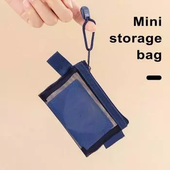 Небольшой кошелек на молнии, нейлоновый сетчатый кошелек, компактный стильный визуальный дизайн, организованный кошелек для дома и улицы зелёный