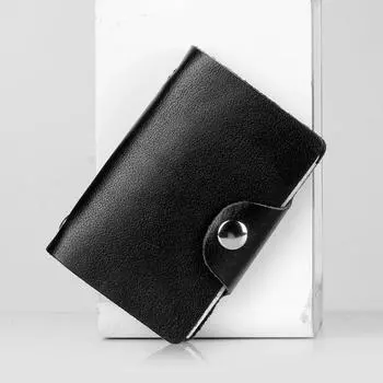 Небольшой мешочек из натуральной кожи, легкая и практичная сумка из коровьей кожи, держатель для визитных карточек, держатель для удостоверения личности банка для удобства переноски чёрный