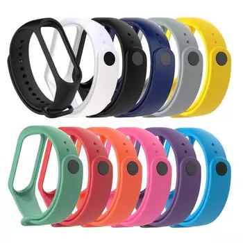 Небольшой мягкий сменный силиконовый ремешок из термопластичного полиэтилена для Mi Band 4/3 оранжевый