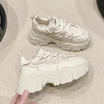 Небольшой мужчина в толстой платформе на каблуке, папины туфли, женская ретро мода, темперамент, повседневные одинарные туфли, большой размер, удобная спортивная обувь, модная 35 чёрный