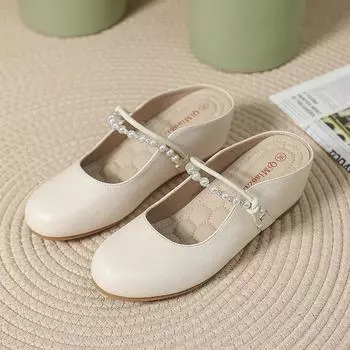 Небольшой носок Evening Breeze Gentle Soft Sole 2024 Новые модные туфли в стиле феи с плоским дном и квадратным носком в стиле темперамент 33 абрикосовый