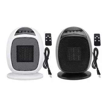 Небольшой обогреватель для использования в помещении, электрический портативный обогреватель с вентилятором, тихий настольный обогреватель для офиса, дома, кровати White