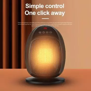 Небольшой обогреватель для помещений, 800 Вт, высокая мощность, низкий уровень шума, контроль температуры, автоматическое отключение, настольный портативный обогреватель, вентилятор, теплее для комнаты EU Plug чёрный