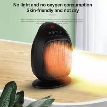 Небольшой обогреватель для помещений, 800 Вт, высокая мощность, низкий уровень шума, контроль температуры, автоматическое отключение, настольный портативный обогреватель, вентилятор, теплее для комнаты EU Plug белый